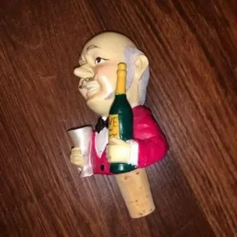 Noritake Waiter/Butler Figural Wine Bottle Topper Stopper